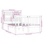 Estructura de cama doble pequeña madera maciza blanca 120x190cm