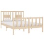 Estructura de cama de matrimonio madera maciza 135x190 cm