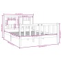 Estructura de cama de matrimonio madera maciza 135x190 cm