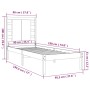 Estructura de cama madera maciza 90x190 cm