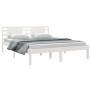 Estructura de cama madera maciza blanca King Size 150x200 cm