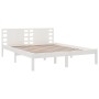 Estructura de cama madera maciza blanca King Size 150x200 cm