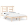 Estructura de cama sin colchón madera maciza de pino 140x190 cm