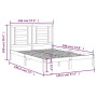Estructura de cama sin colchón madera maciza de pino 140x190 cm
