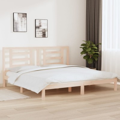 Estructura de cama sin colchón madera maciza de pino 200x200 cm