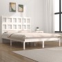 Estructura de cama sin colchón madera de pino blanca 140x190 cm