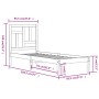 Estructura de cama sin colchón madera maciza de pino 90x190 cm
