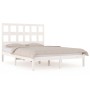 Estructura de cama sin colchón madera maciza blanca 200x200 cm