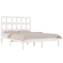 Estructura de cama sin colchón madera maciza blanca 200x200 cm