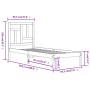 Estructura de cama sin colchón madera de pino blanca 90x200 cm