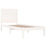 Estructura de cama madera maciza individual blanco 75x190 cm