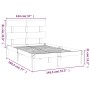 Estructura de cama madera maciza 140x190 cm