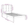 Estructura de cama sin colchón madera maciza de pino 90x200 cm