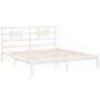 Estructura de cama madera maciza blanco Supe King 180x200 cm