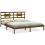 Estructura de cama madera maciza de pino marrón miel 200x200 cm