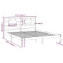 Estructura de cama madera maciza de pino marrón miel 200x200 cm