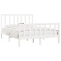 Estructura de cama de madera maciza blanca 140x200 cm