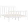 Estructura de cama de madera maciza blanca 140x200 cm