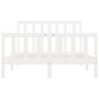 Estructura de cama de madera maciza blanca 140x200 cm