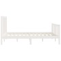 Estructura de cama de madera maciza blanca 140x200 cm