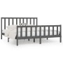 Estructura de cama de madera maciza gris 200x200 cm