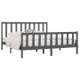 Estructura de cama de madera maciza gris 200x200 cm