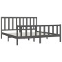 Estructura de cama de madera maciza gris 200x200 cm