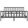 Estructura de cama de madera maciza gris 200x200 cm