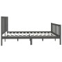 Estructura de cama de madera maciza gris 200x200 cm