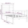 Estructura cama sin colchón madera maciza pino blanca 100x200cm