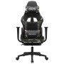 Silla gaming con reposapiés cuero sintético negro camuflaje