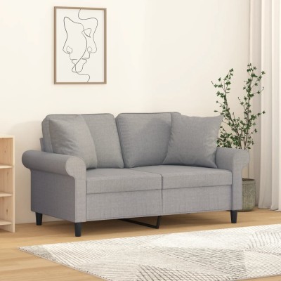 Cojines decorativos 2 uds tela gris claro 40x40 cm