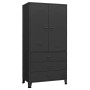 Armario industrial de metal negro 90x50x180 cm