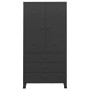 Armario industrial de metal negro 90x50x180 cm