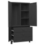 Armario industrial de metal negro 90x50x180 cm