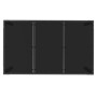 Mesa de jardín superficie de vidrio ratán PE negro 150x90x75 cm