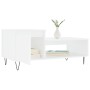 Mesa de centro madera contrachapada blanco 100x50x45 cm