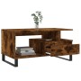 Mesa de centro madera contrachapada roble ahumado 90x49x45 cm