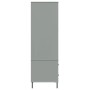 Armario patas de metal OSLO madera maciza gris 90x55x172,5 cm