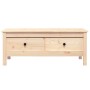 Mesa de centro de madera maciza de pino gris 100x50x40 cm