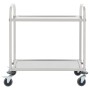 Carrito de cocina de 2 alturas acero inoxidable 96,5x55x90 cm
