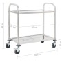 Carrito de cocina de 2 alturas acero inoxidable 96,5x55x90 cm