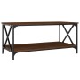 Mesa de centro madera y hierro roble marrón 100x50x45 cm