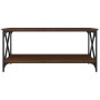 Mesa de centro madera y hierro roble marrón 100x50x45 cm