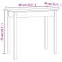 Mesa consola madera maciza de pino 80x40x75 cm