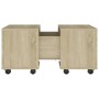 Mesa de centro madera contrachapada roble Sonoma 60x60x38 cm