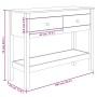 Mesa consola de madera maciza de pino blanco 100x35x75 cm