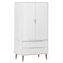 Armario MOLDE madera maciza de pino blanco 90x55x175 cm