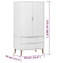 Armario MOLDE madera maciza de pino blanco 90x55x175 cm