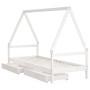Estructura cama niños con cajones madera pino blanco 80x200 cm